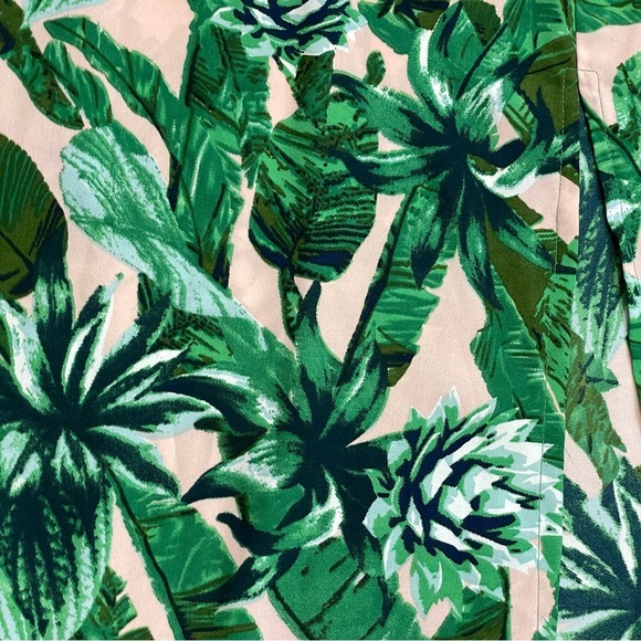 Guess Green & Pink Tropical Leaf Print Three Button Duster Cardigan - Picture 10 of 13